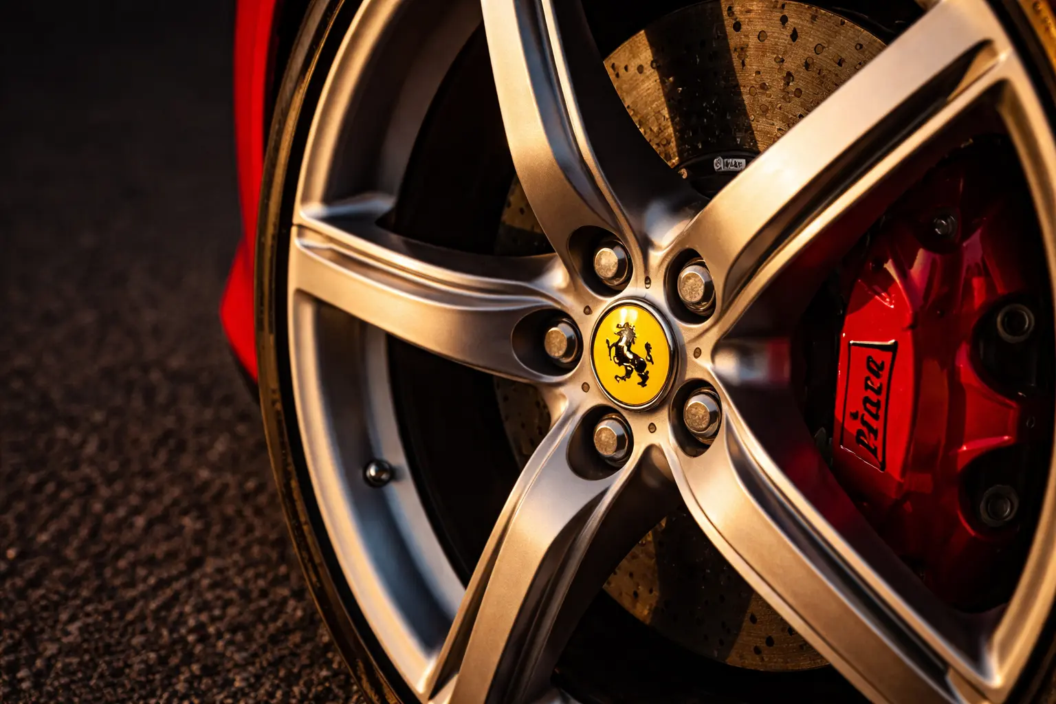 Ferrari Portofino rental Ibiza — interior detail golden hour light