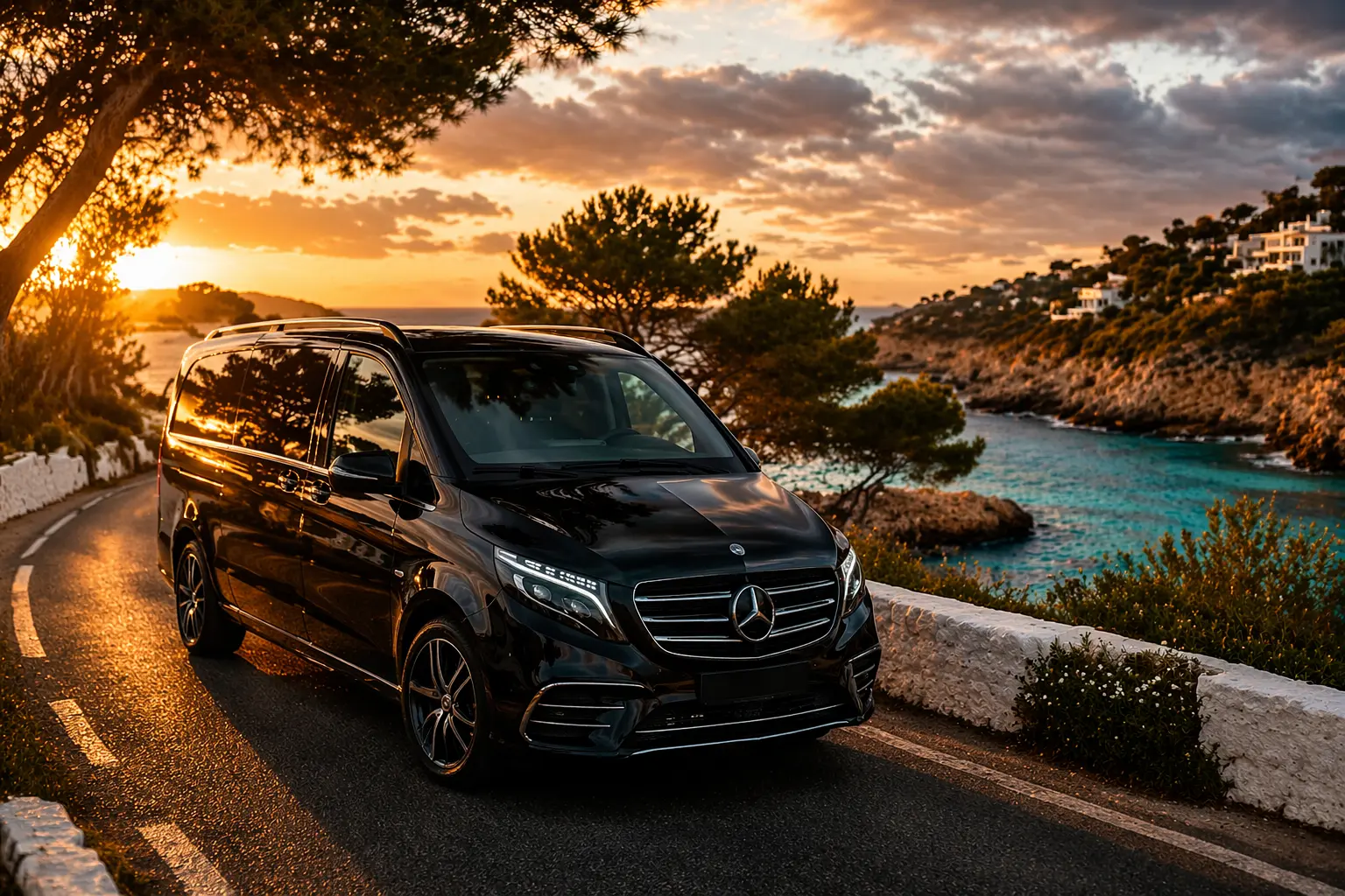 Alquiler de furgonetas de lujo Ibiza - Mercedes Clase V y Vito transporte de grupos