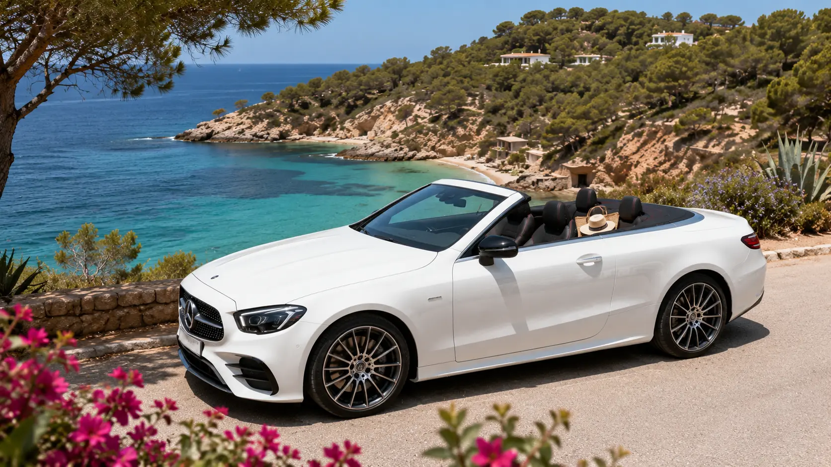 Mercedes E AMG Cabrio rental Ibiza